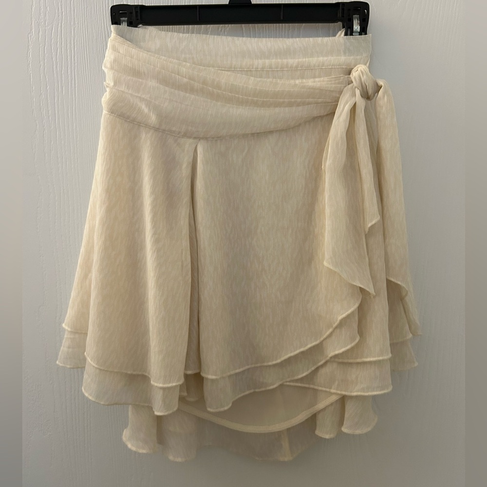 Aerie Cream Layered Wraped Skirt